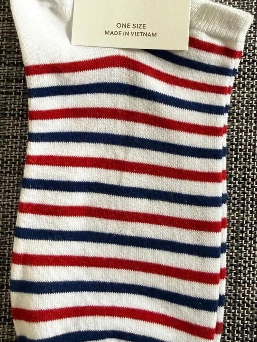 J.Crew Striped Ankle Socks in White & Red